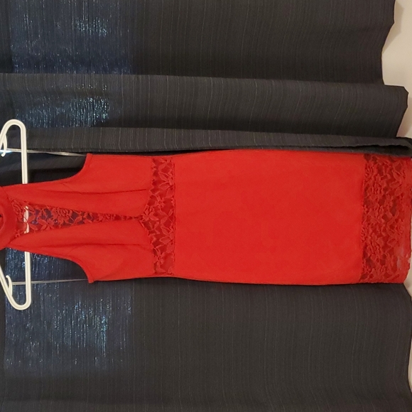 Charlotte Russe red lace cutout dress